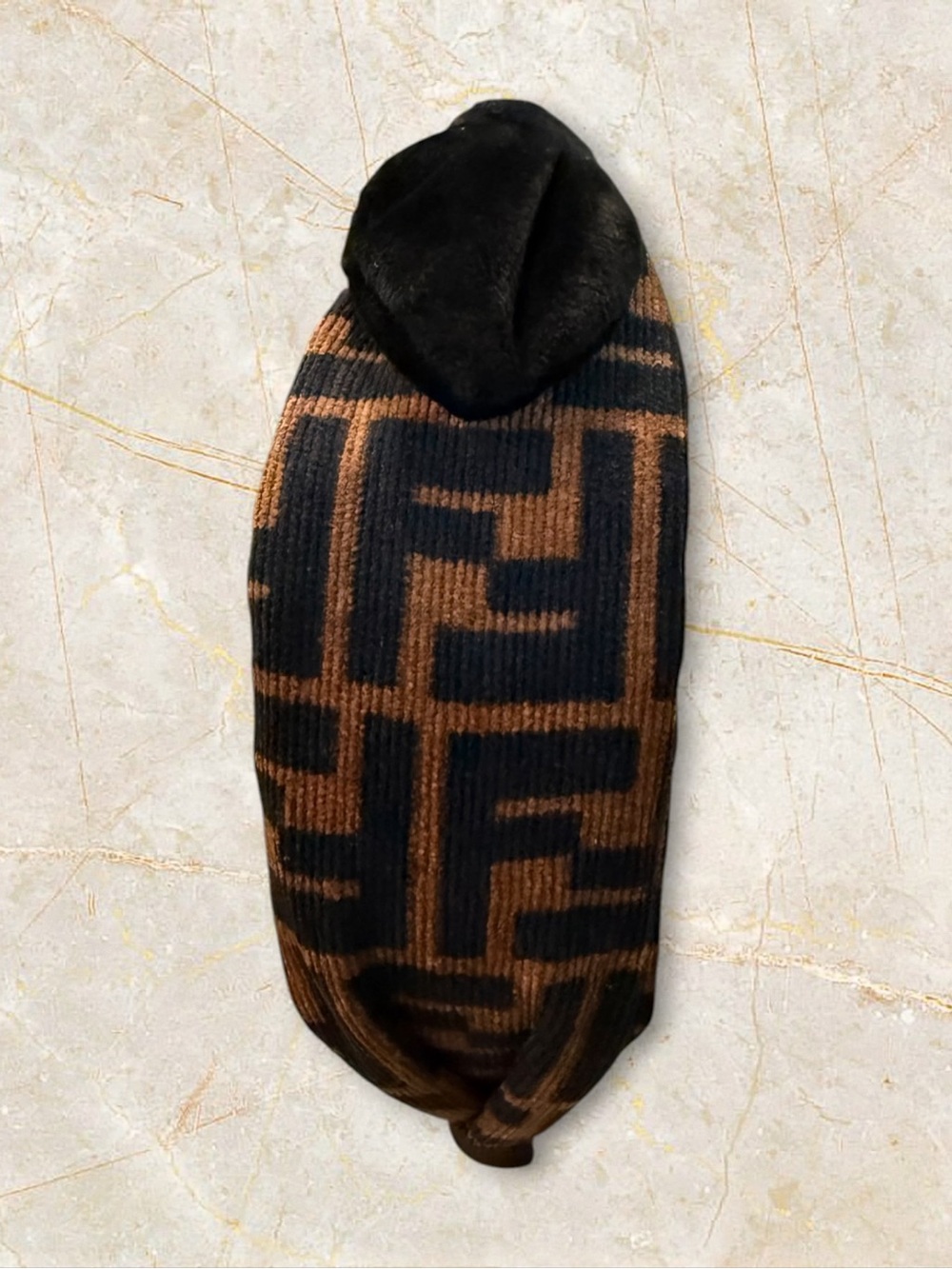 NWOT Source Unknown Brown and Black Logo-Pattern Headband